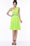 ColsBM Mabel Bright Green Gorgeous A-line One Shoulder Sleeveless Half Backless Chiffon Bridesmaid Dresses