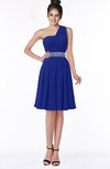 ColsBM Mabel Electric Blue Gorgeous A-line One Shoulder Sleeveless Half Backless Chiffon Bridesmaid Dresses