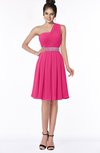 ColsBM Mabel Fuschia Gorgeous A-line One Shoulder Sleeveless Half Backless Chiffon Bridesmaid Dresses