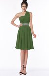 ColsBM Mabel Garden Green Gorgeous A-line One Shoulder Sleeveless Half Backless Chiffon Bridesmaid Dresses