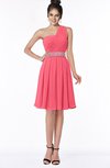 ColsBM Mabel Guava Gorgeous A-line One Shoulder Sleeveless Half Backless Chiffon Bridesmaid Dresses