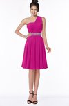 ColsBM Mabel Hot Pink Gorgeous A-line One Shoulder Sleeveless Half Backless Chiffon Bridesmaid Dresses