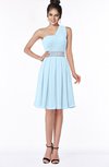 ColsBM Mabel Ice Blue Gorgeous A-line One Shoulder Sleeveless Half Backless Chiffon Bridesmaid Dresses