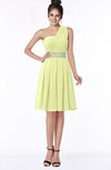 ColsBM Mabel Lime Green Gorgeous A-line One Shoulder Sleeveless Half Backless Chiffon Bridesmaid Dresses