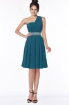 ColsBM Mabel Moroccan Blue Gorgeous A-line One Shoulder Sleeveless Half Backless Chiffon Bridesmaid Dresses