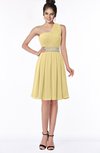 ColsBM Mabel New Wheat Gorgeous A-line One Shoulder Sleeveless Half Backless Chiffon Bridesmaid Dresses
