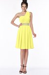 ColsBM Mabel Pale Yellow Gorgeous A-line One Shoulder Sleeveless Half Backless Chiffon Bridesmaid Dresses