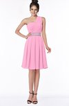 ColsBM Mabel Pink Gorgeous A-line One Shoulder Sleeveless Half Backless Chiffon Bridesmaid Dresses