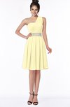 ColsBM Mabel Soft Yellow Gorgeous A-line One Shoulder Sleeveless Half Backless Chiffon Bridesmaid Dresses