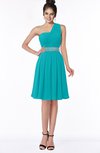 ColsBM Mabel Teal Gorgeous A-line One Shoulder Sleeveless Half Backless Chiffon Bridesmaid Dresses