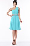 ColsBM Mabel Turquoise Gorgeous A-line One Shoulder Sleeveless Half Backless Chiffon Bridesmaid Dresses