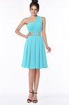 ColsBM Mabel Turquoise Gorgeous A-line One Shoulder Sleeveless Half Backless Chiffon Bridesmaid Dresses
