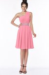 ColsBM Mabel Watermelon Gorgeous A-line One Shoulder Sleeveless Half Backless Chiffon Bridesmaid Dresses