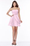 ColsBM Collins Baby Pink Modest Strapless Sleeveless Zip up Chiffon Ruching Bridesmaid Dresses