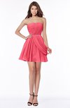 ColsBM Collins Guava Modest Strapless Sleeveless Zip up Chiffon Ruching Bridesmaid Dresses