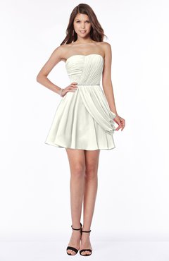 ColsBM Collins Ivory Modest Strapless Sleeveless Zip up Chiffon Ruching Bridesmaid Dresses
