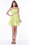 ColsBM Collins Lime Green Modest Strapless Sleeveless Zip up Chiffon Ruching Bridesmaid Dresses