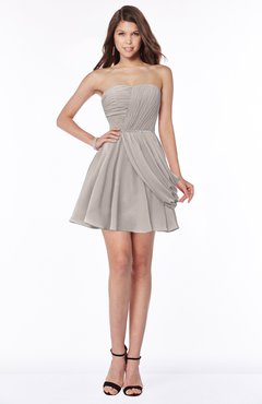ColsBM Collins Mushroom Modest Strapless Sleeveless Zip up Chiffon Ruching Bridesmaid Dresses