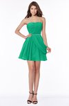 ColsBM Collins Sea Green Modest Strapless Sleeveless Zip up Chiffon Ruching Bridesmaid Dresses