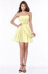 ColsBM Collins Soft Yellow Modest Strapless Sleeveless Zip up Chiffon Ruching Bridesmaid Dresses
