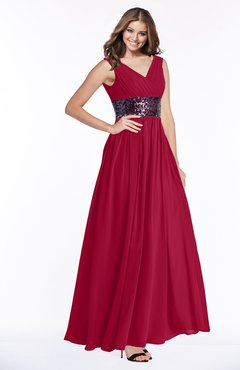 ColsBM Emmaline Scooter Elegant A-line V-neck Half Backless Chiffon Floor Length Bridesmaid Dresses