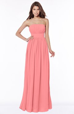 ColsBM Lilian Coral Modest A-line Sleeveless Chiffon Floor Length Bridesmaid Dresses
