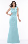 ColsBM Hayley Aqua Gorgeous A-line Sleeveless Satin Floor Length Bow Bridesmaid Dresses