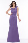 ColsBM Hayley Chalk Violet Gorgeous A-line Sleeveless Satin Floor Length Bow Bridesmaid Dresses