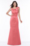 ColsBM Hayley Coral Gorgeous A-line Sleeveless Satin Floor Length Bow Bridesmaid Dresses