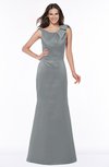 ColsBM Hayley Frost Grey Gorgeous A-line Sleeveless Satin Floor Length Bow Bridesmaid Dresses