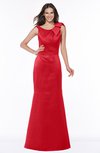 ColsBM Hayley High Risk Red Gorgeous A-line Sleeveless Satin Floor Length Bow Bridesmaid Dresses