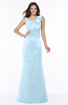 ColsBM Hayley Ice Blue Gorgeous A-line Sleeveless Satin Floor Length Bow Bridesmaid Dresses