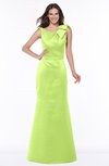 ColsBM Hayley Lime Green Gorgeous A-line Sleeveless Satin Floor Length Bow Bridesmaid Dresses