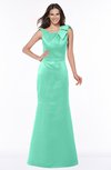 ColsBM Hayley Mint Green Gorgeous A-line Sleeveless Satin Floor Length Bow Bridesmaid Dresses