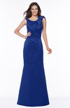 ColsBM Hayley Nautical Blue Gorgeous A-line Sleeveless Satin Floor Length Bow Bridesmaid Dresses