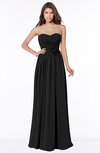 ColsBM Leanna Black Glamorous Sleeveless Chiffon Floor Length Ruching Bridesmaid Dresses