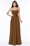 ColsBM Leanna Brown Glamorous Sleeveless Chiffon Floor Length Ruching Bridesmaid Dresses