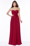 ColsBM Leanna Dark Red Glamorous Sleeveless Chiffon Floor Length Ruching Bridesmaid Dresses