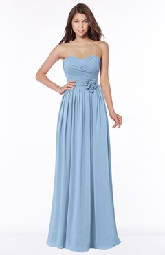ColsBM Leanna Dusty Blue Glamorous Sleeveless Chiffon Floor Length Ruching Bridesmaid Dresses