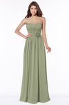 ColsBM Leanna Moss Green Glamorous Sleeveless Chiffon Floor Length Ruching Bridesmaid Dresses
