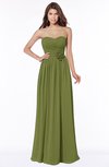 ColsBM Leanna Olive Green Glamorous Sleeveless Chiffon Floor Length Ruching Bridesmaid Dresses