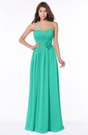 ColsBM Leanna Viridian Green Glamorous Sleeveless Chiffon Floor Length Ruching Bridesmaid Dresses