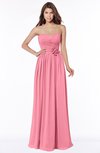 ColsBM Leanna Watermelon Glamorous Sleeveless Chiffon Floor Length Ruching Bridesmaid Dresses