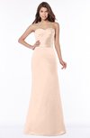 ColsBM Cara Almost Apricot Modest A-line Sleeveless Half Backless Floor Length Ruching Bridesmaid Dresses