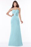ColsBM Cara Aqua Modest A-line Sleeveless Half Backless Floor Length Ruching Bridesmaid Dresses