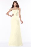 ColsBM Cara Bleached Sand Modest A-line Sleeveless Half Backless Floor Length Ruching Bridesmaid Dresses