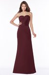 ColsBM Cara Burgundy Modest A-line Sleeveless Half Backless Floor Length Ruching Bridesmaid Dresses