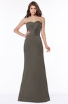 ColsBM Cara Chocolate Brown Modest A-line Sleeveless Half Backless Floor Length Ruching Bridesmaid Dresses