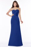ColsBM Cara Electric Blue Modest A-line Sleeveless Half Backless Floor Length Ruching Bridesmaid Dresses