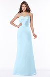 ColsBM Cara Ice Blue Modest A-line Sleeveless Half Backless Floor Length Ruching Bridesmaid Dresses